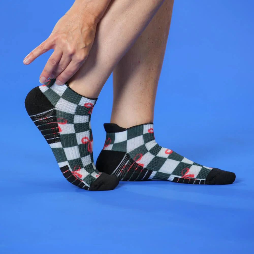 Checks & Bows Ankle Compression Socks
