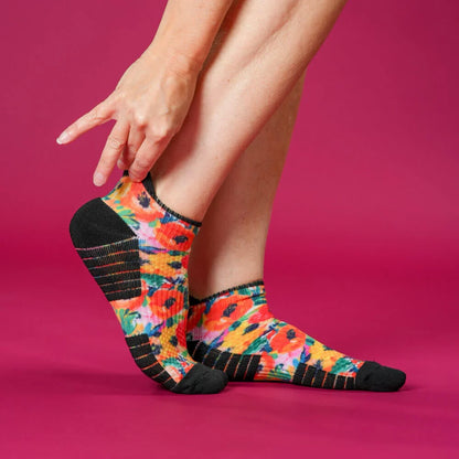 Pop of Poppy Ankle Compression Socks