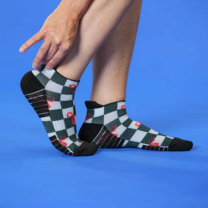 Checks & Bows Ankle Compression Socks