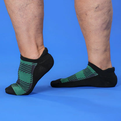 Green Plaid Ankle Compression Socks