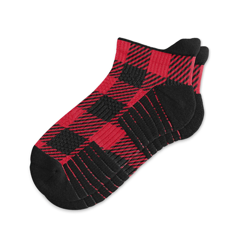 Red Plaid Ankle Compression Socks