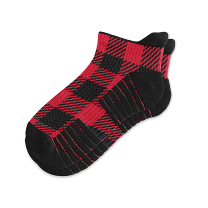 Red Plaid Ankle Compression Socks